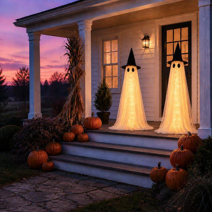 Halloween Spooky Lighted Ghost Decor Set