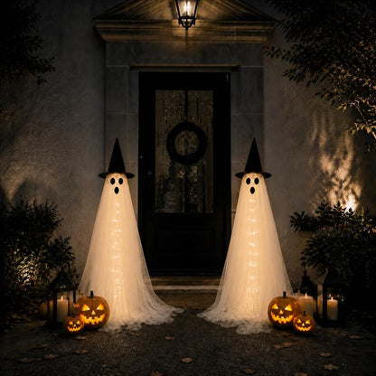 Halloween Spooky Lighted Ghost Decor Set