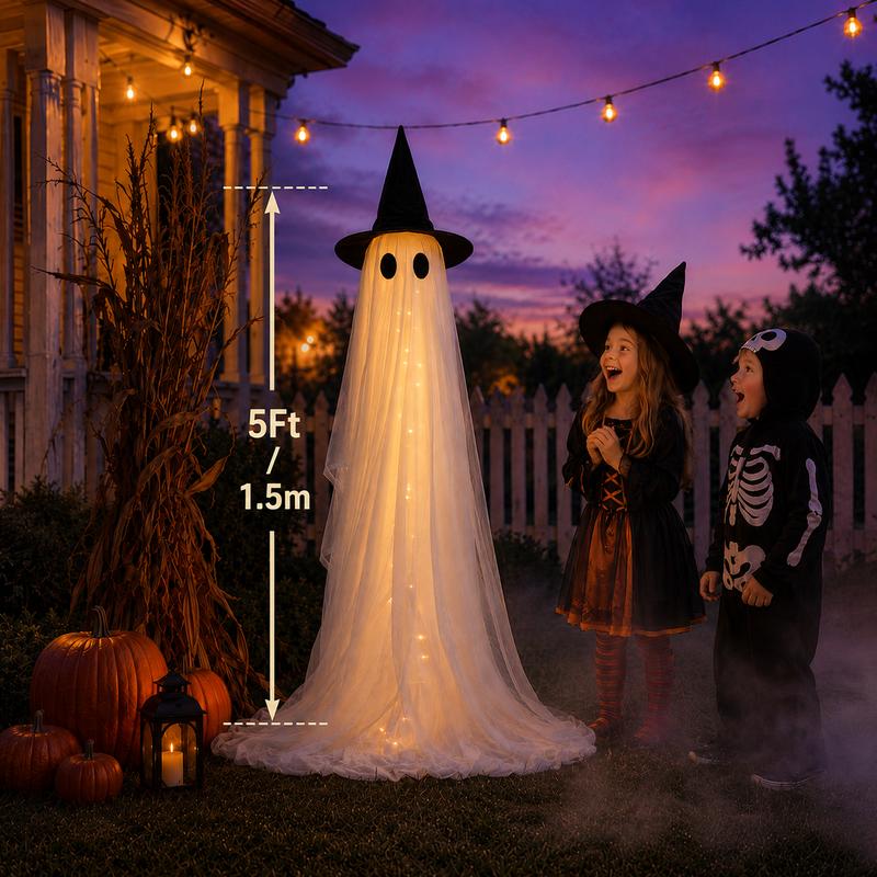 Halloween Spooky Lighted Ghost Decor Set
